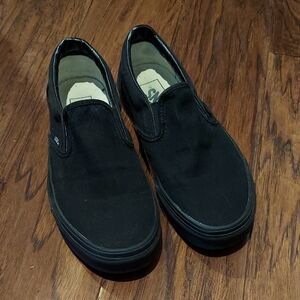 Vans Black Canvas Slip-On Sneakers 8